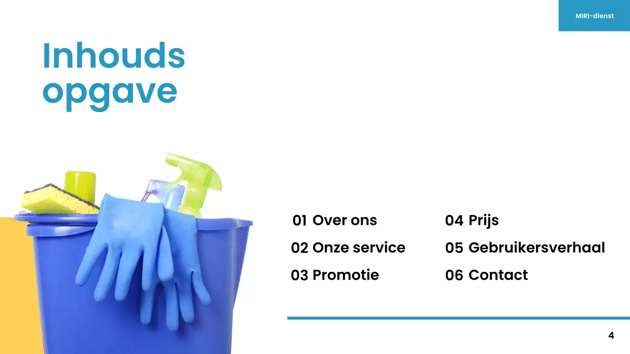 blauw geel modern schoonmaakservice promotie