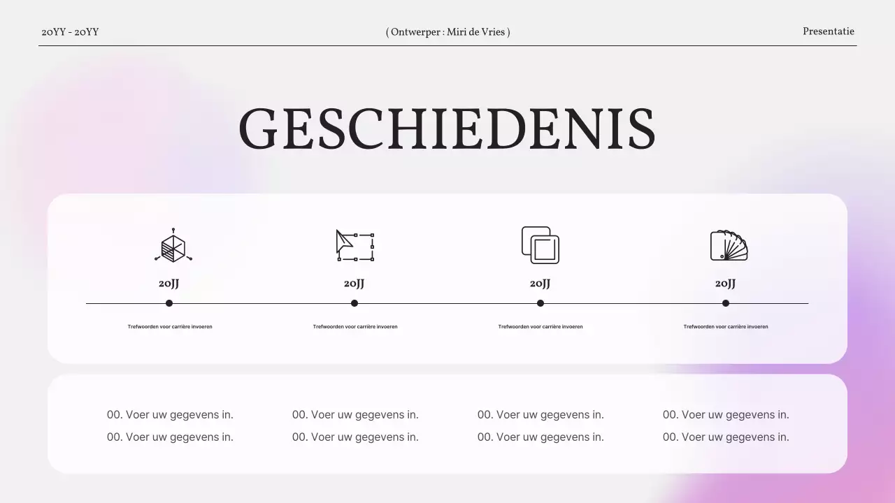 Een eenvoudige portfolio met kleurverloop in roze