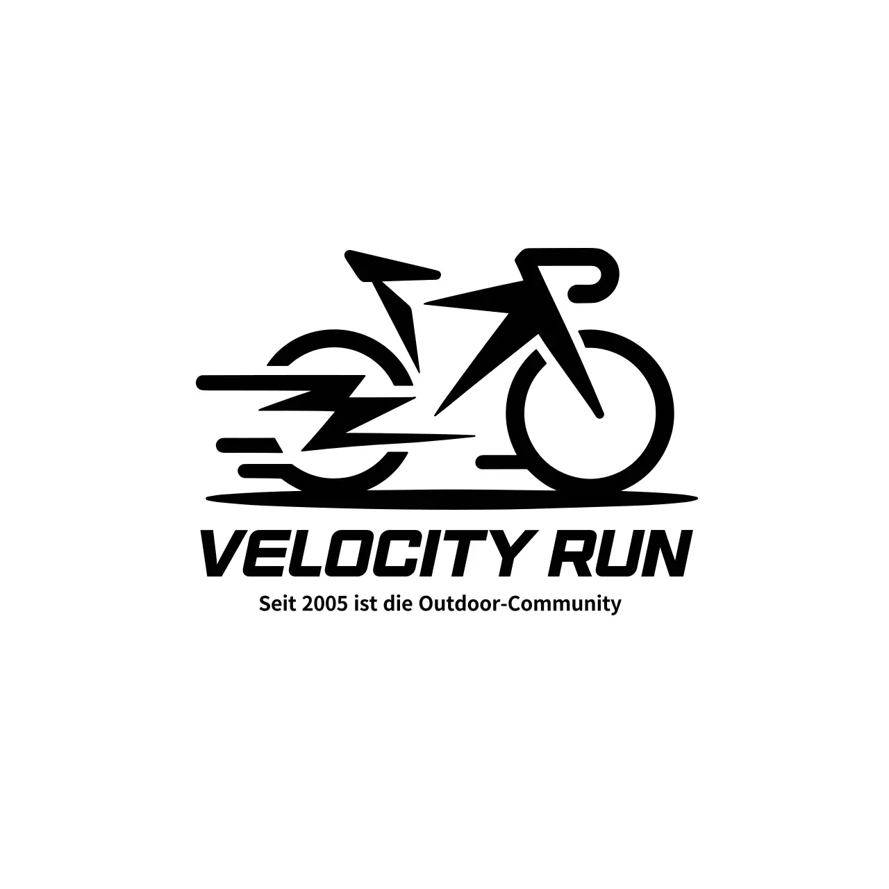 schwarz weiß logo velocity run modern style