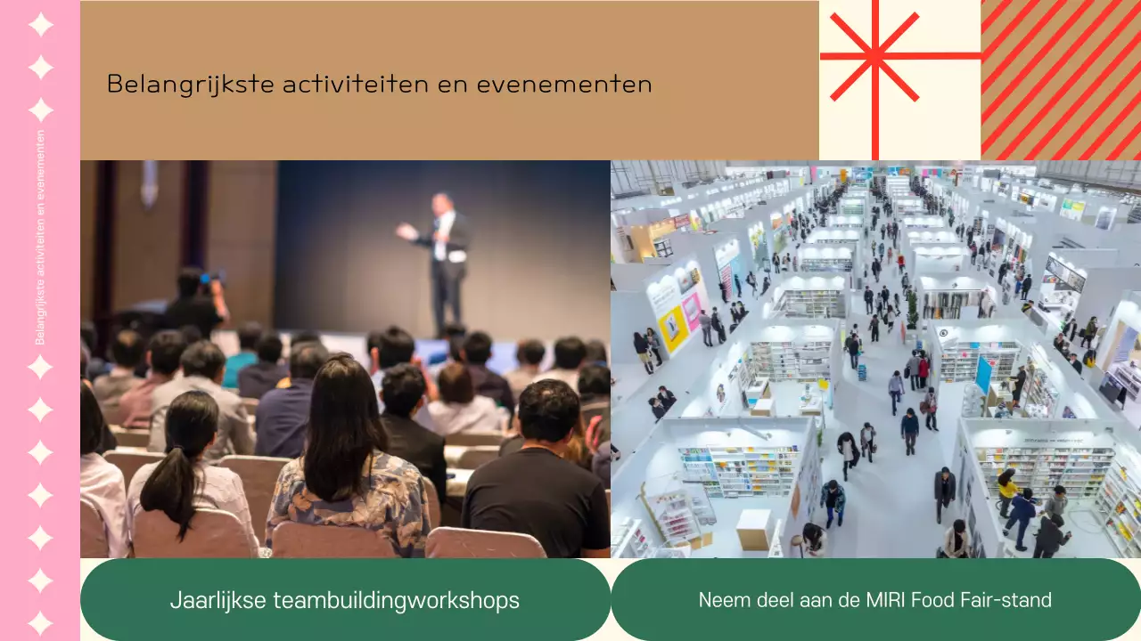 Een schattige roze eindejaarspresentatie voor het bedrijf