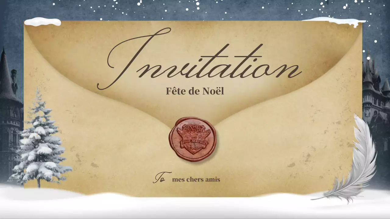 invitation de Noël classique beige