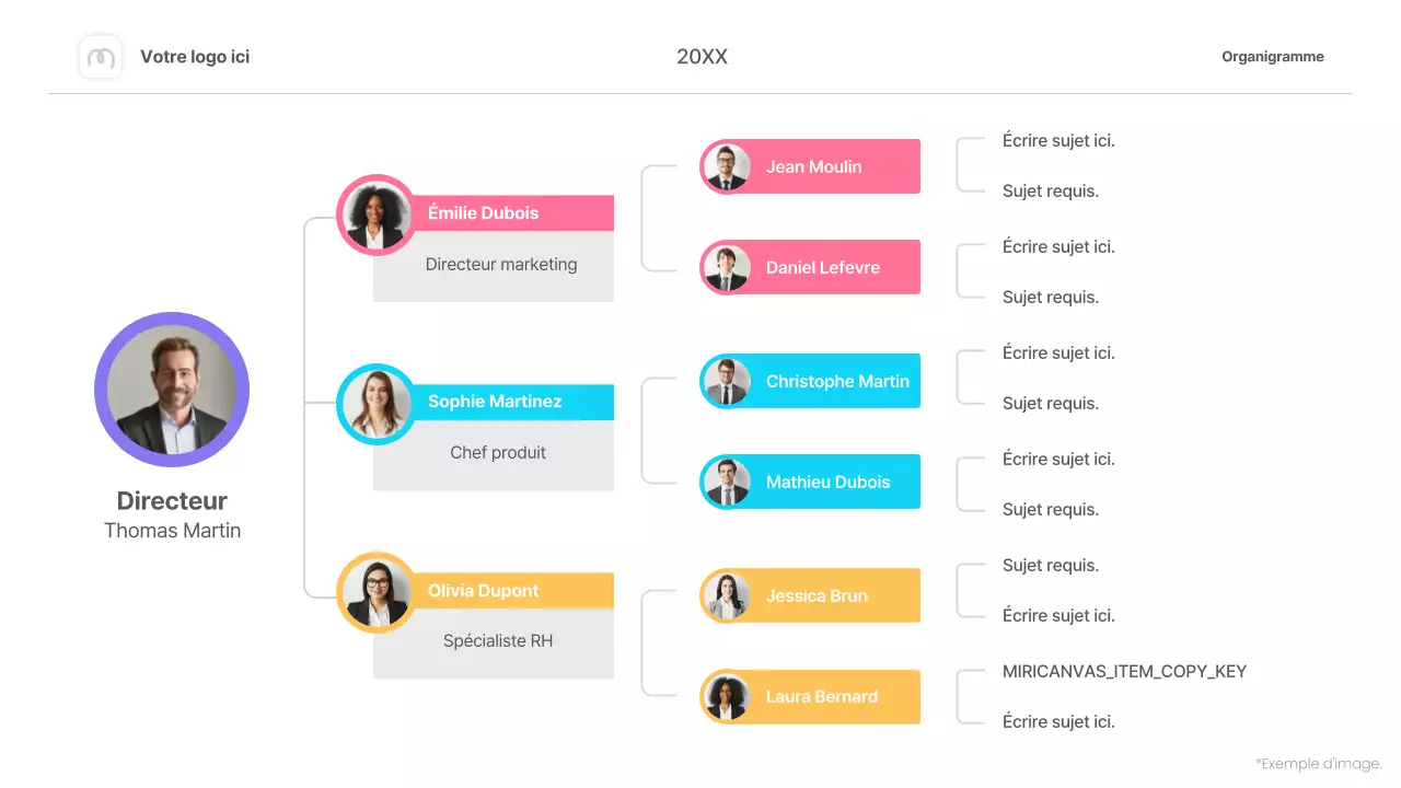 organigramme simple et coloré - infographie