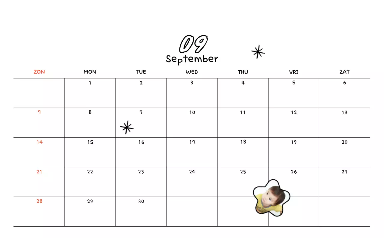 Schattige fotokalender