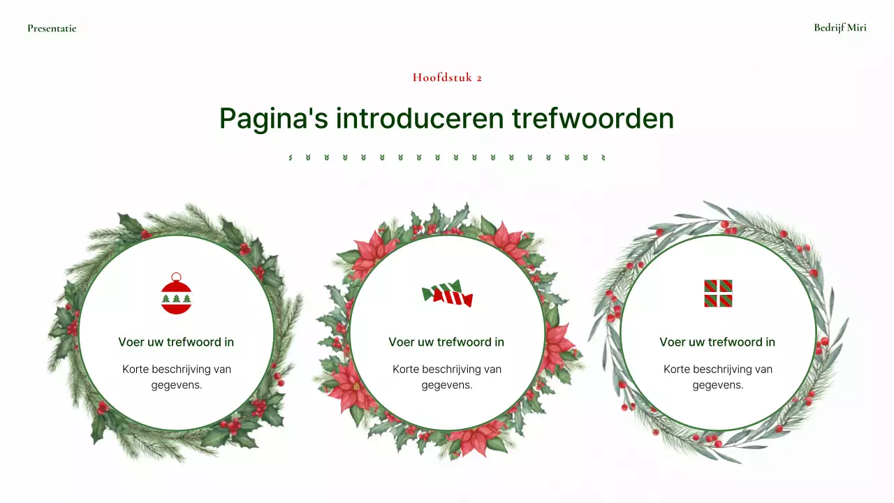 Nette planner met kerstachtergrond in rood en groen
