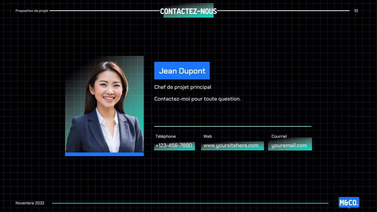 Proposition de projet Blue Modern