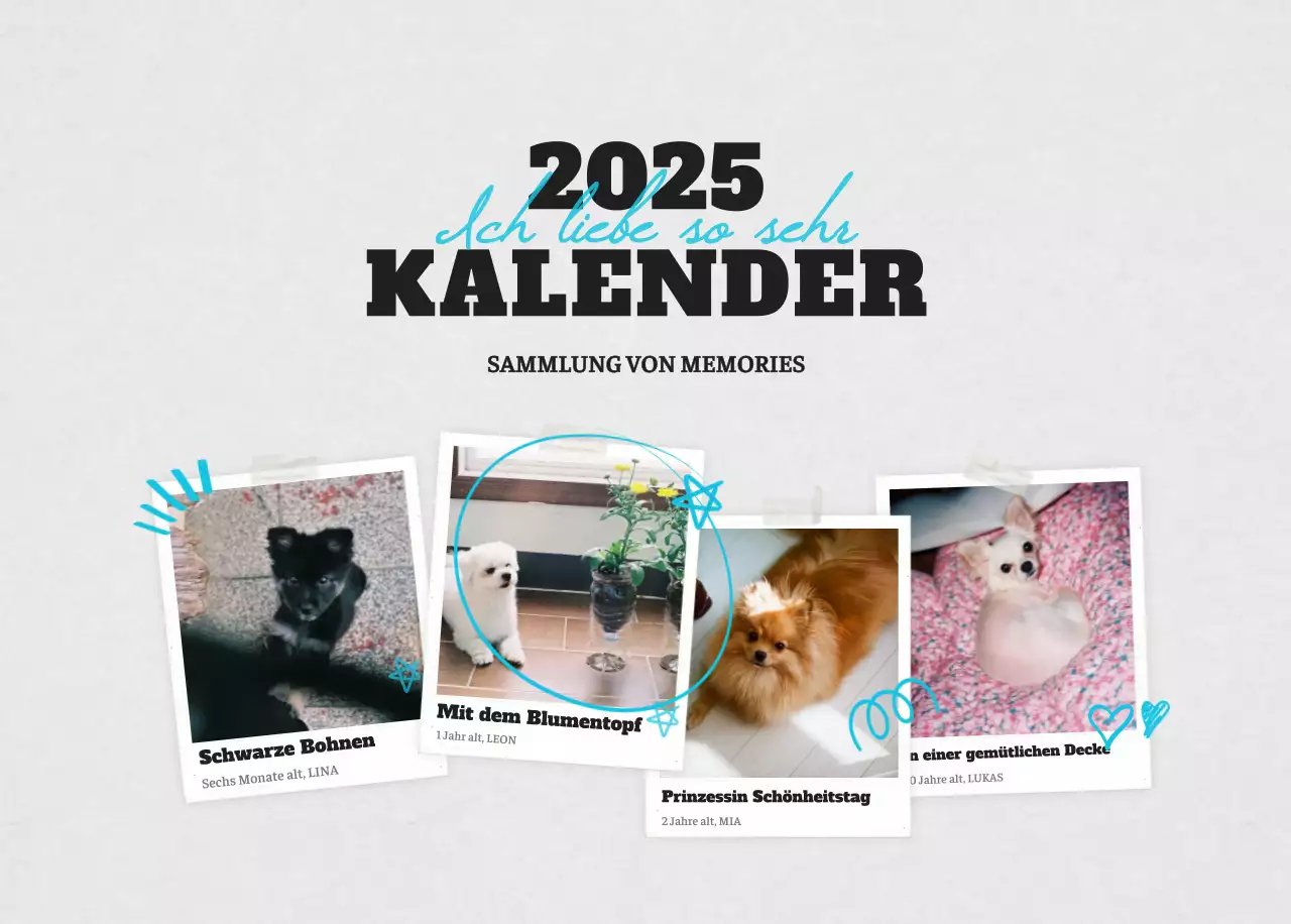 Weißer Neat Ballet-Tier-Fotokalender