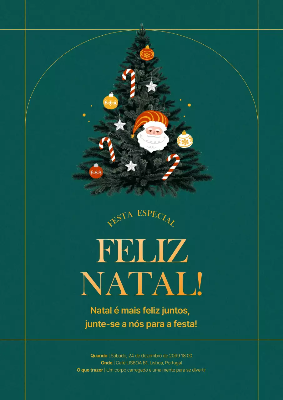 Convite de Natal Abstrato Vintage