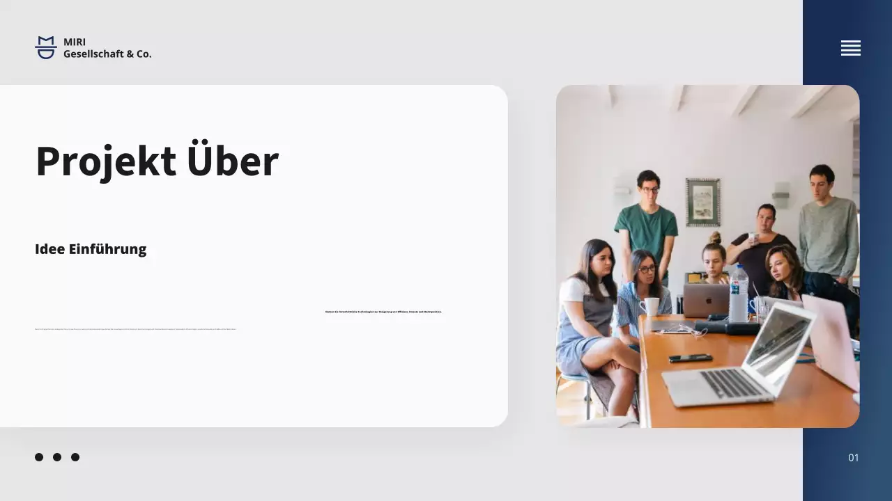 Navy Business Projektvorlage Präsentation