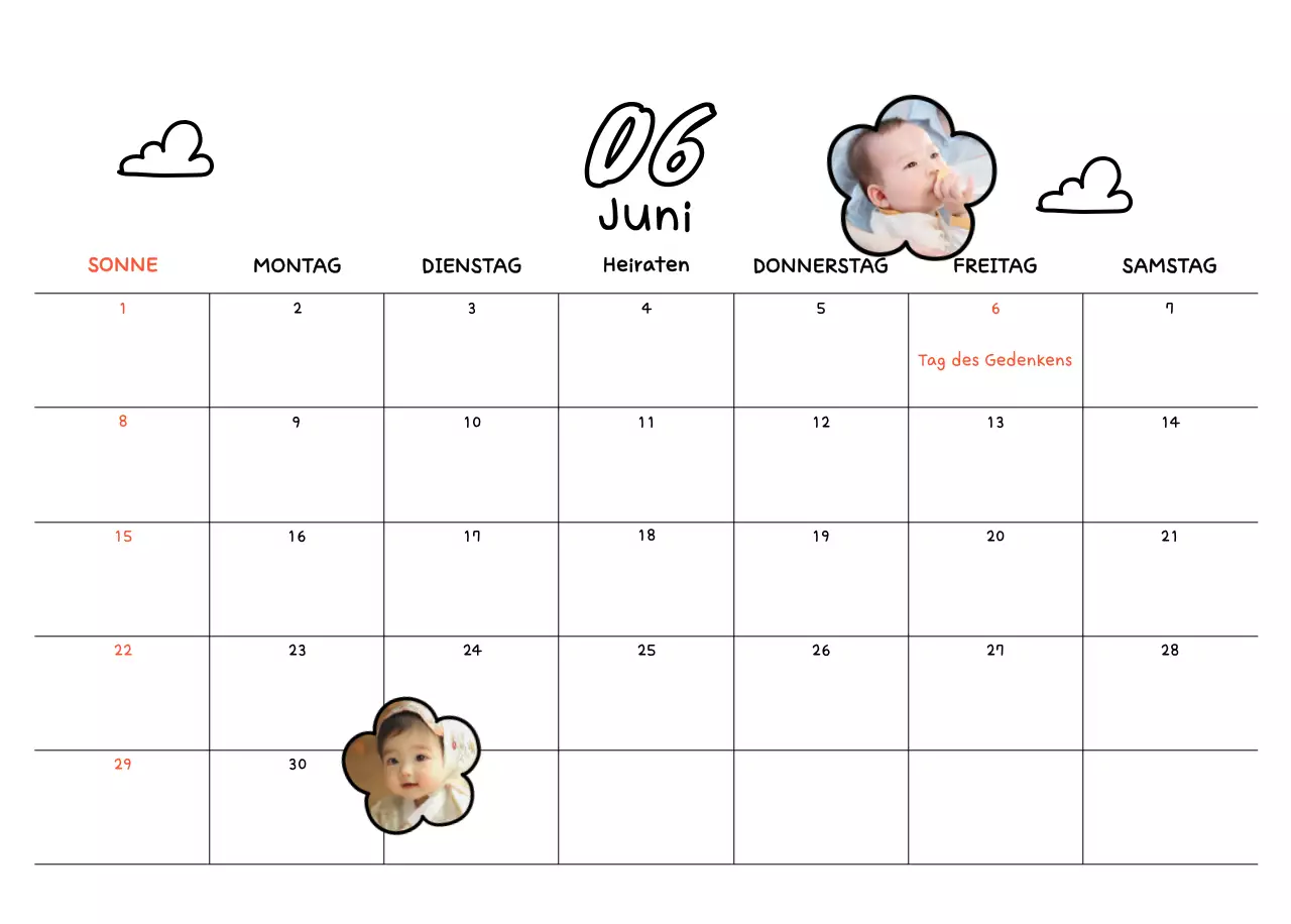 Niedlicher Neujahrs-Fotokalender