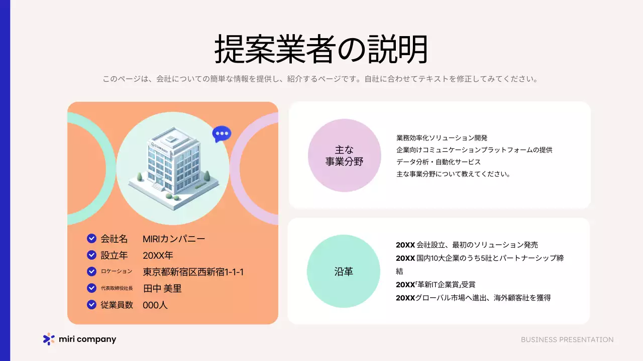 オレンジ モダン ビジネス 提案書 プレゼンテーション