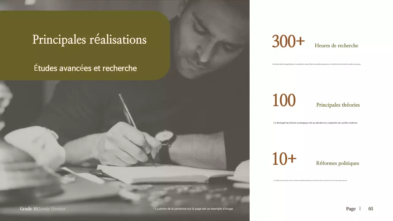 biographie classique beige pour l'annonce de l'école