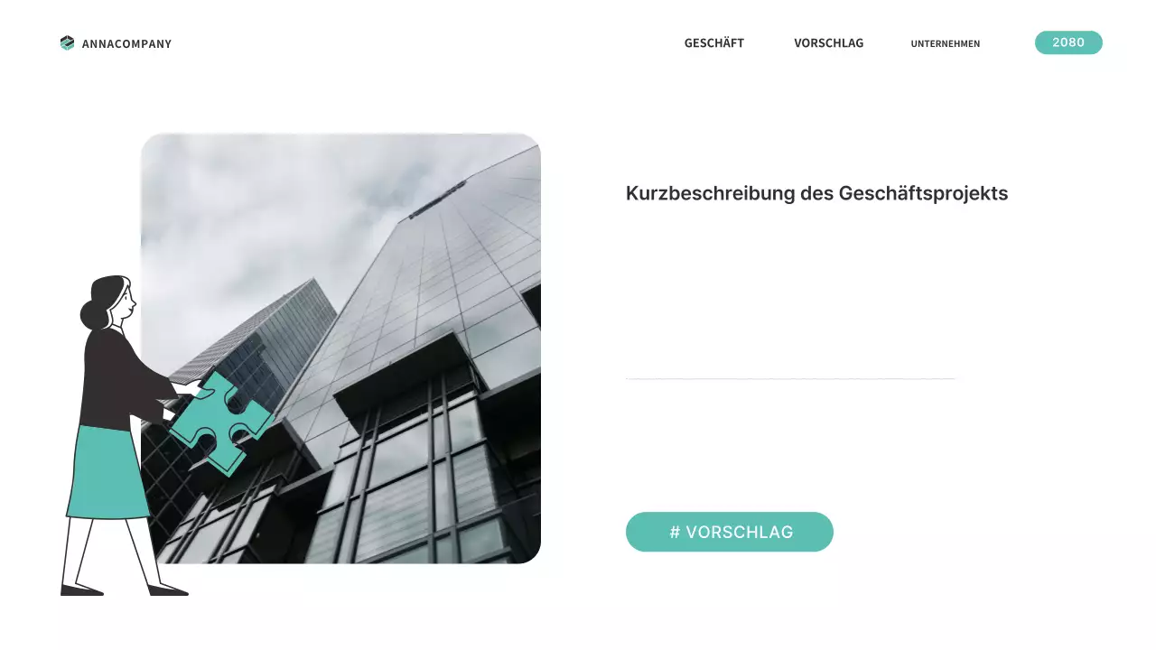 Ein einfacher, mintfarbener Geschäftsplan