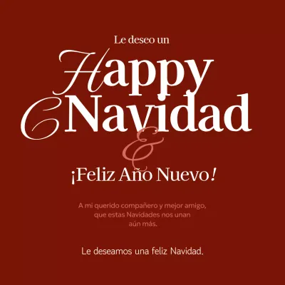 Tarjeta de Navidad clásica marrón