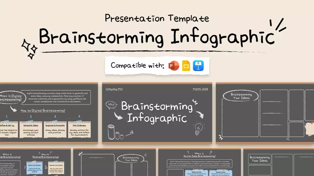 Presentación de la tormenta de ideas Grey Vintage