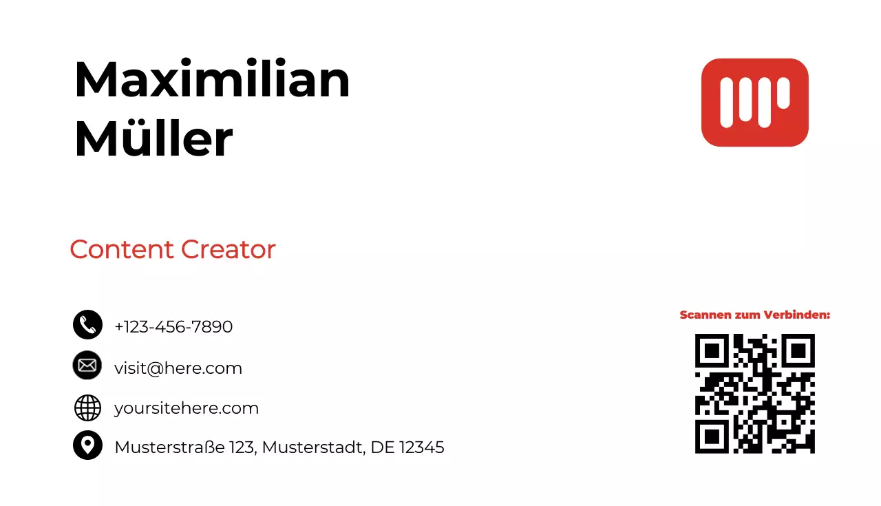 rote moderne Visitenkarte