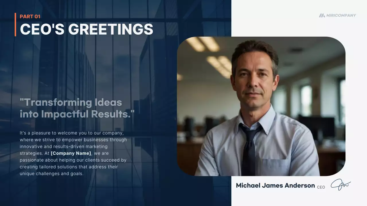 네이비 모던 마케팅 계획 프레젠테이션