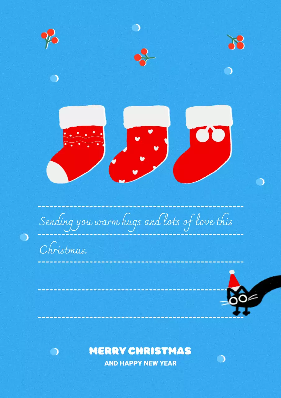Blue Simple Christmas Card Poster