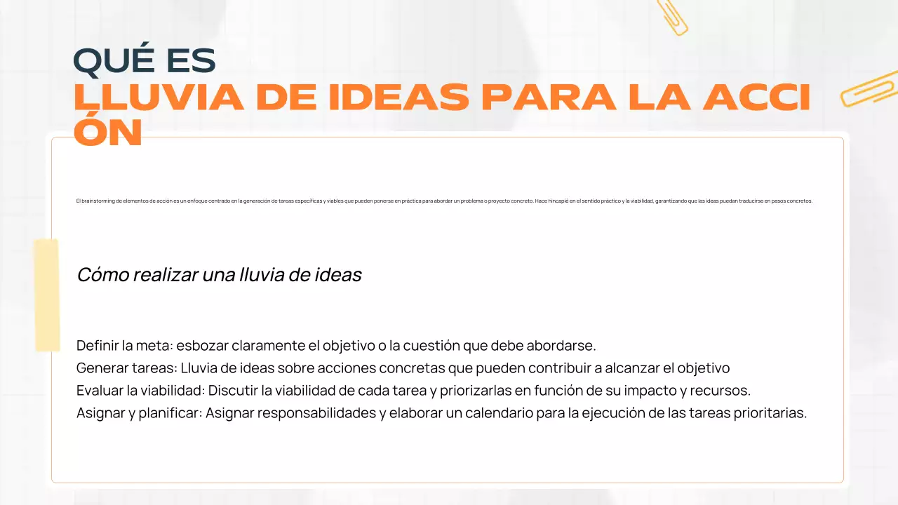 documento de lluvia de ideas orange modern