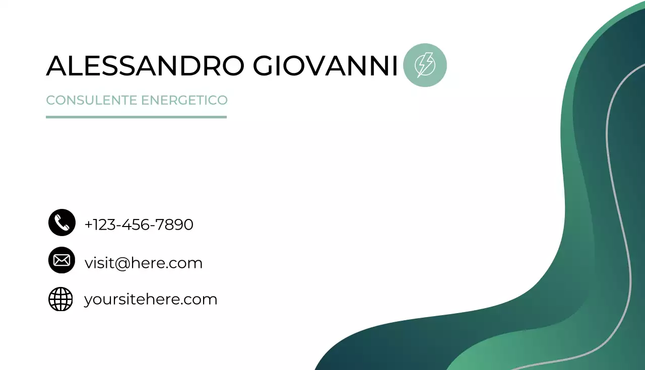 biglietto da visita energia verde e moderna
