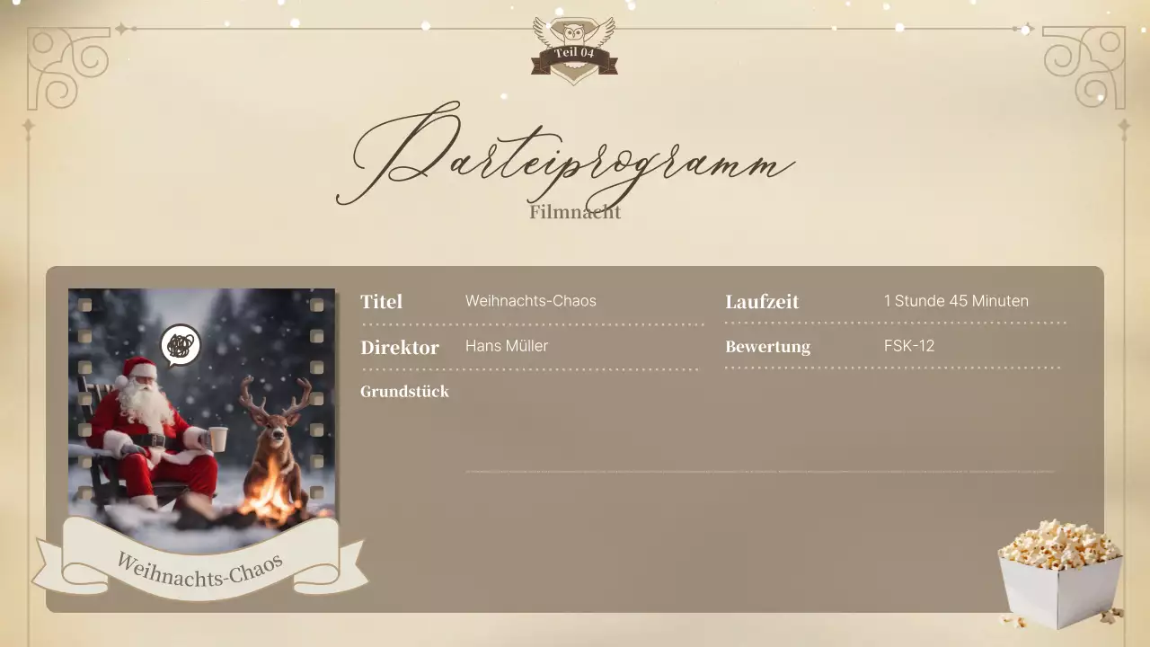 beige klassische Weihnachtseinladung