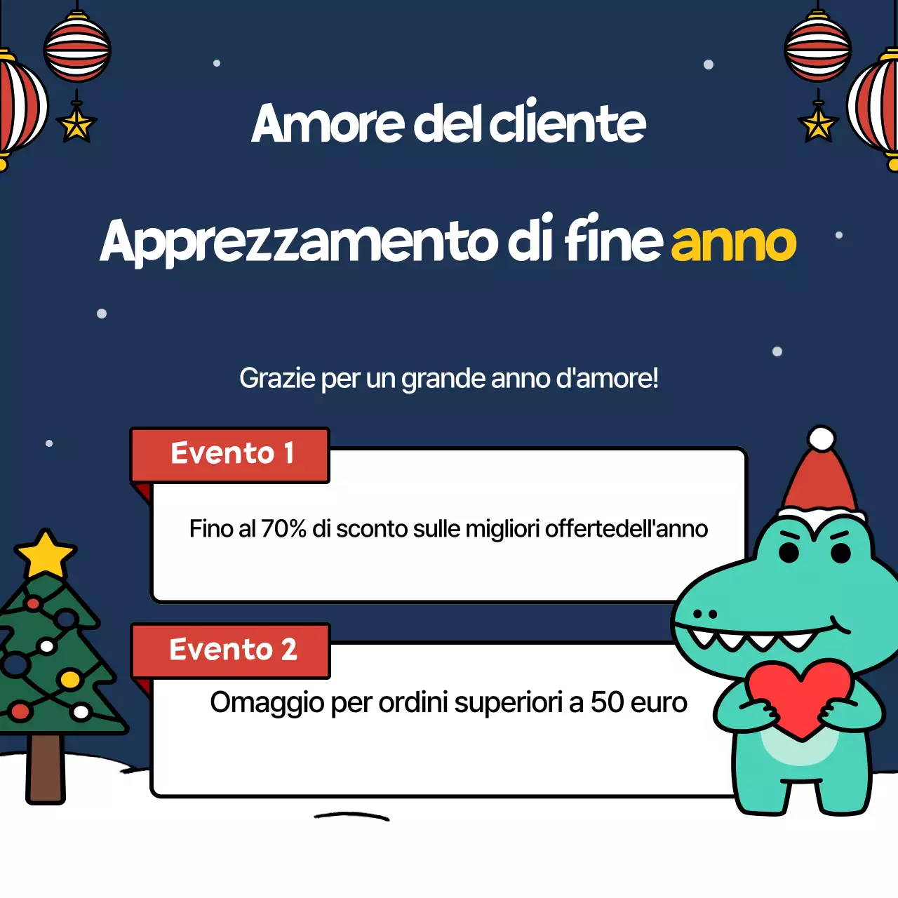 Promozione di marketing Red Christmas per le festività natalizie