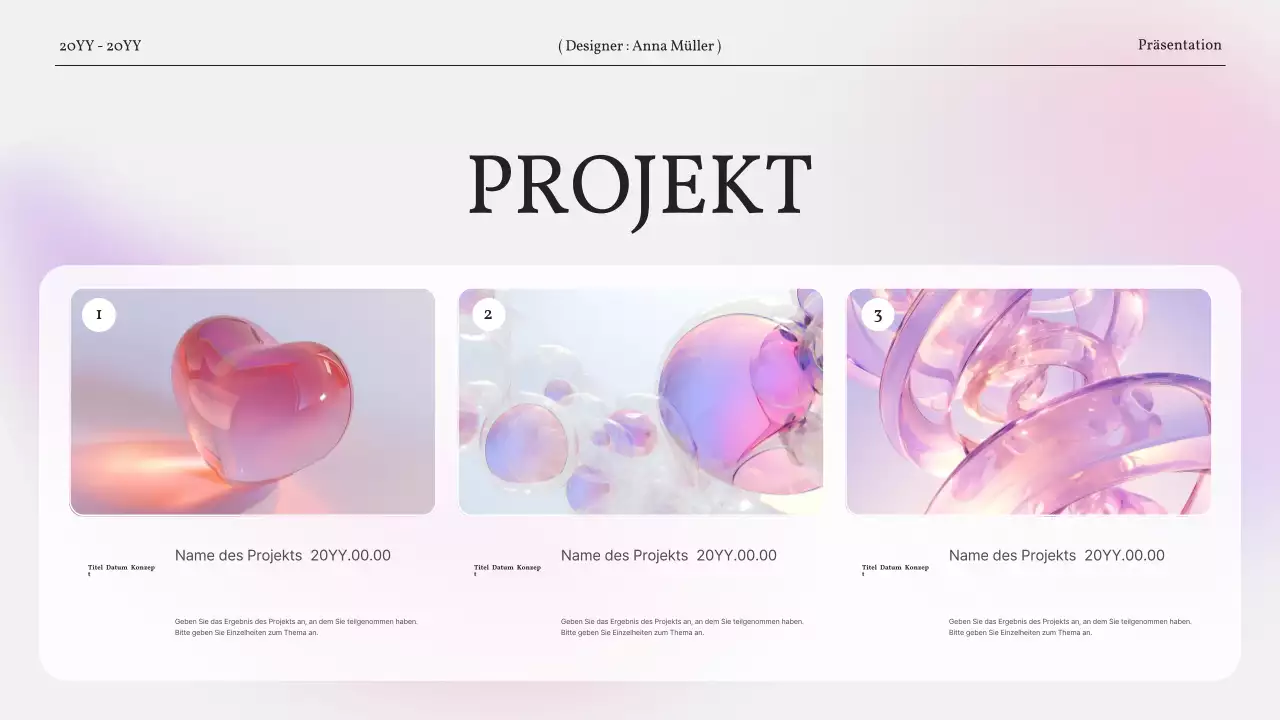 Ein einfaches Portfolio mit Farbverlauf in Rosa