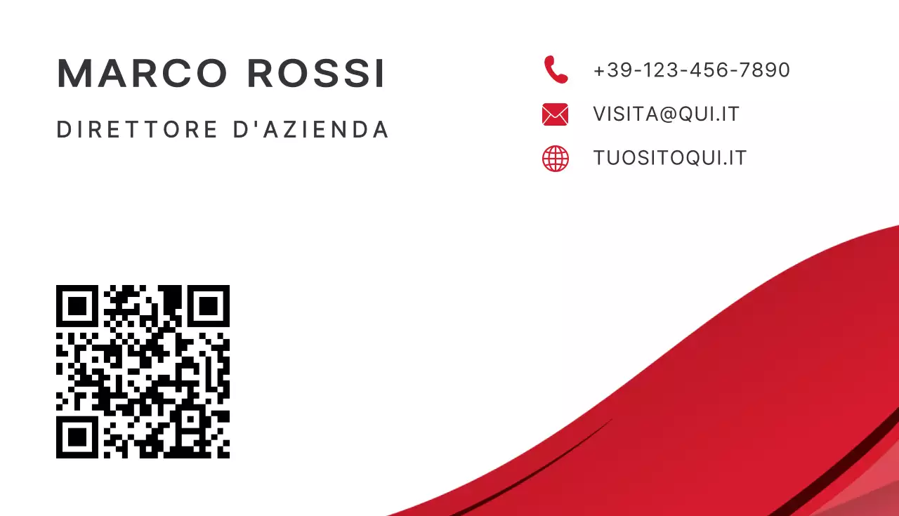 biglietto da visita moderno rosso