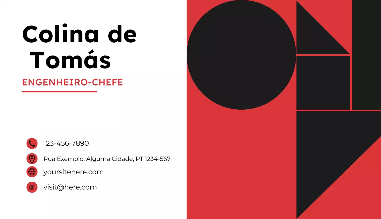 Cartão de visita geométrico vermelho