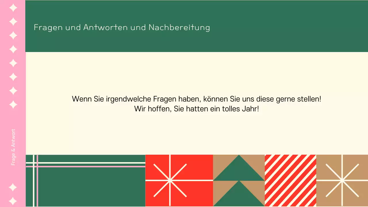 Eine hübsche rosafarbene Jahresendpräsentation für Unternehmen