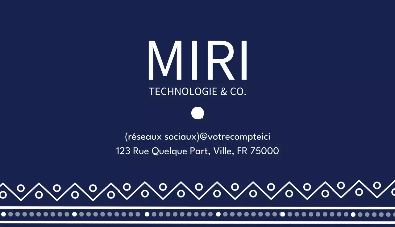 carte de visite géométrique bleue