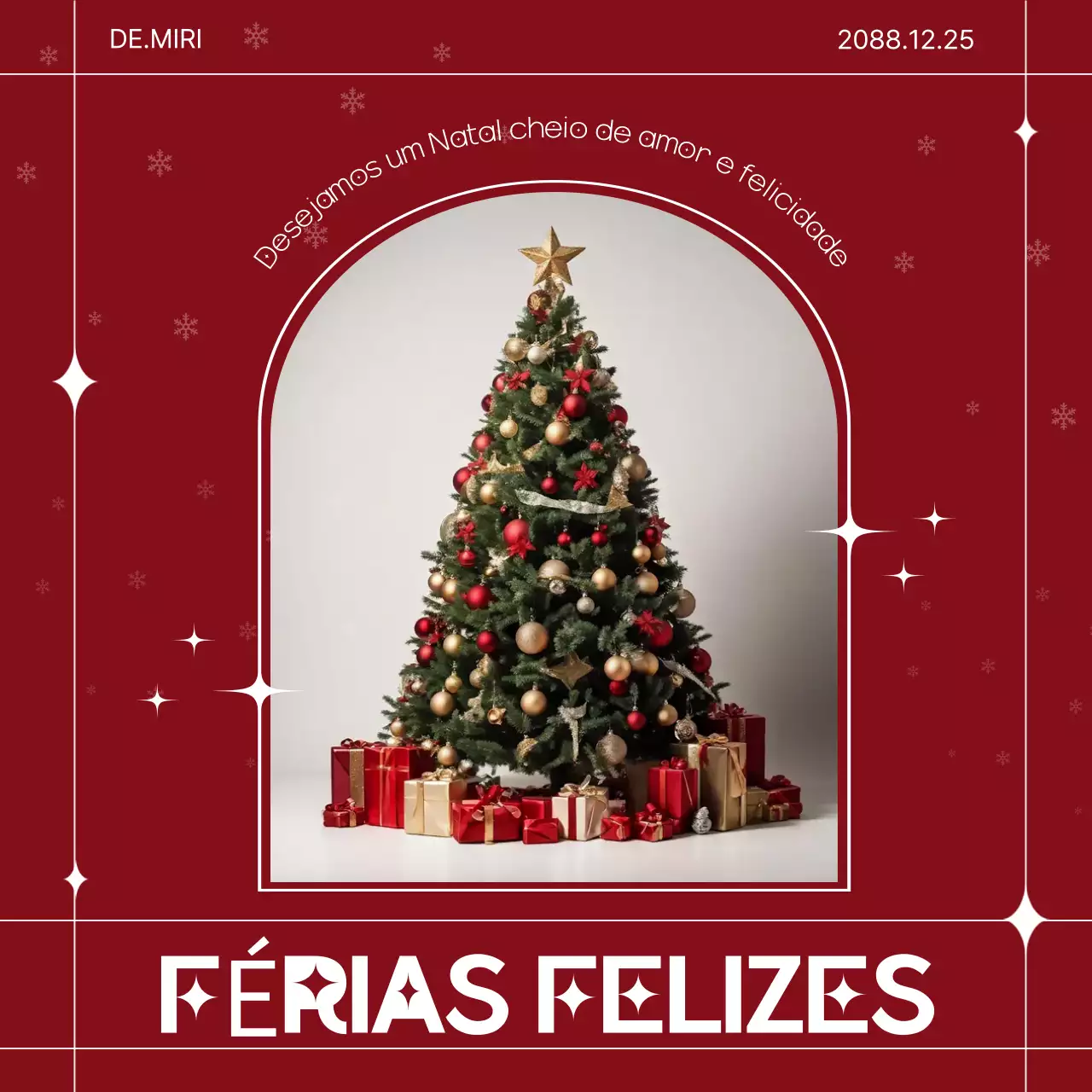 Cartão de Natal clássico vermelho