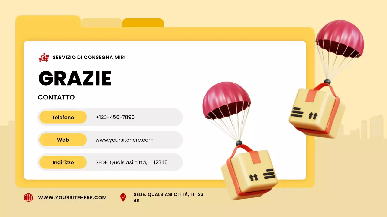 annuncio di consegna giallo moderno