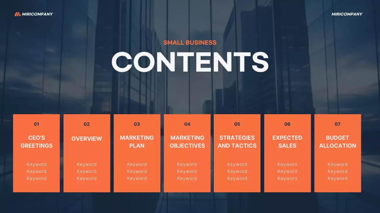 네이비 모던 마케팅 계획 프레젠테이션