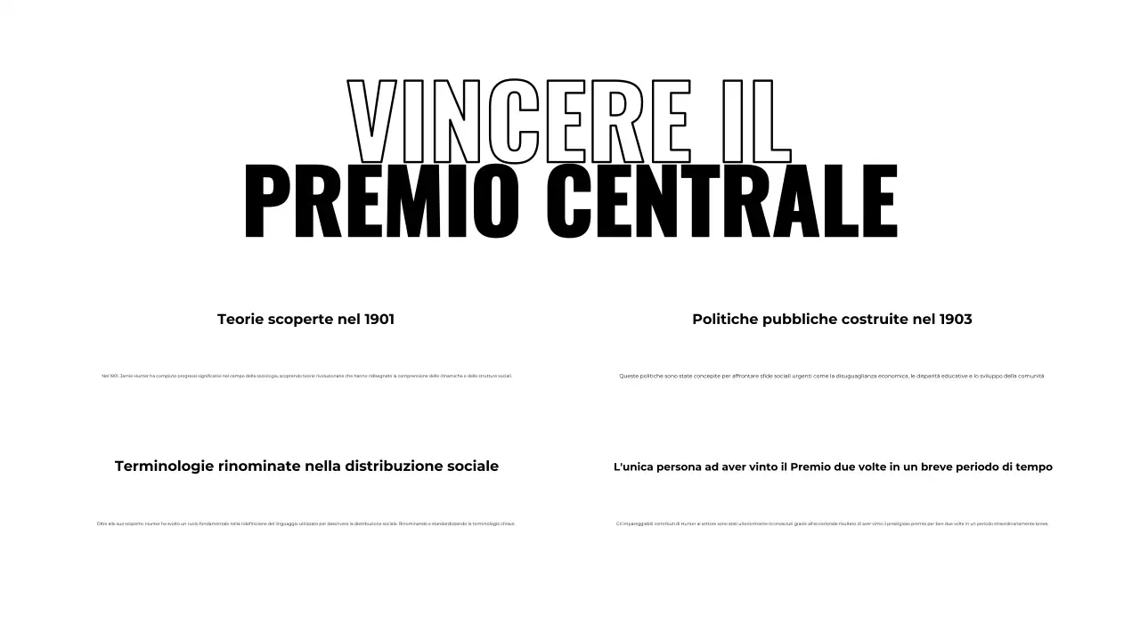 Presentazione della biografia in bianco e nero