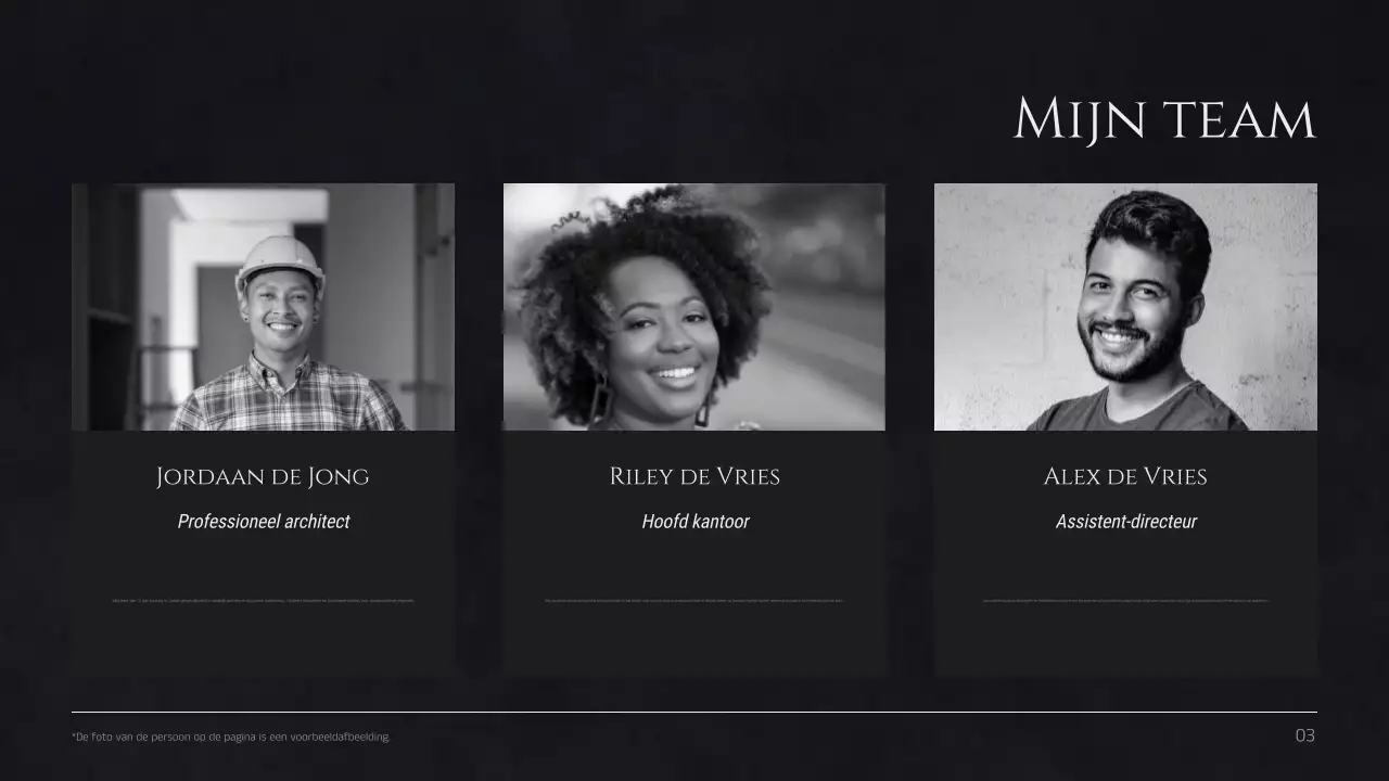 Zwarte minimalistische profielindeling