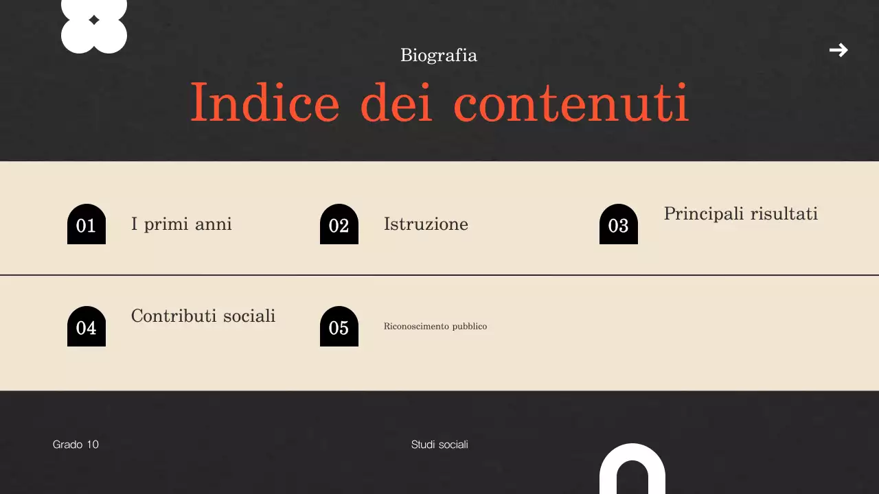 Modello di presentazione biografica vintage beige