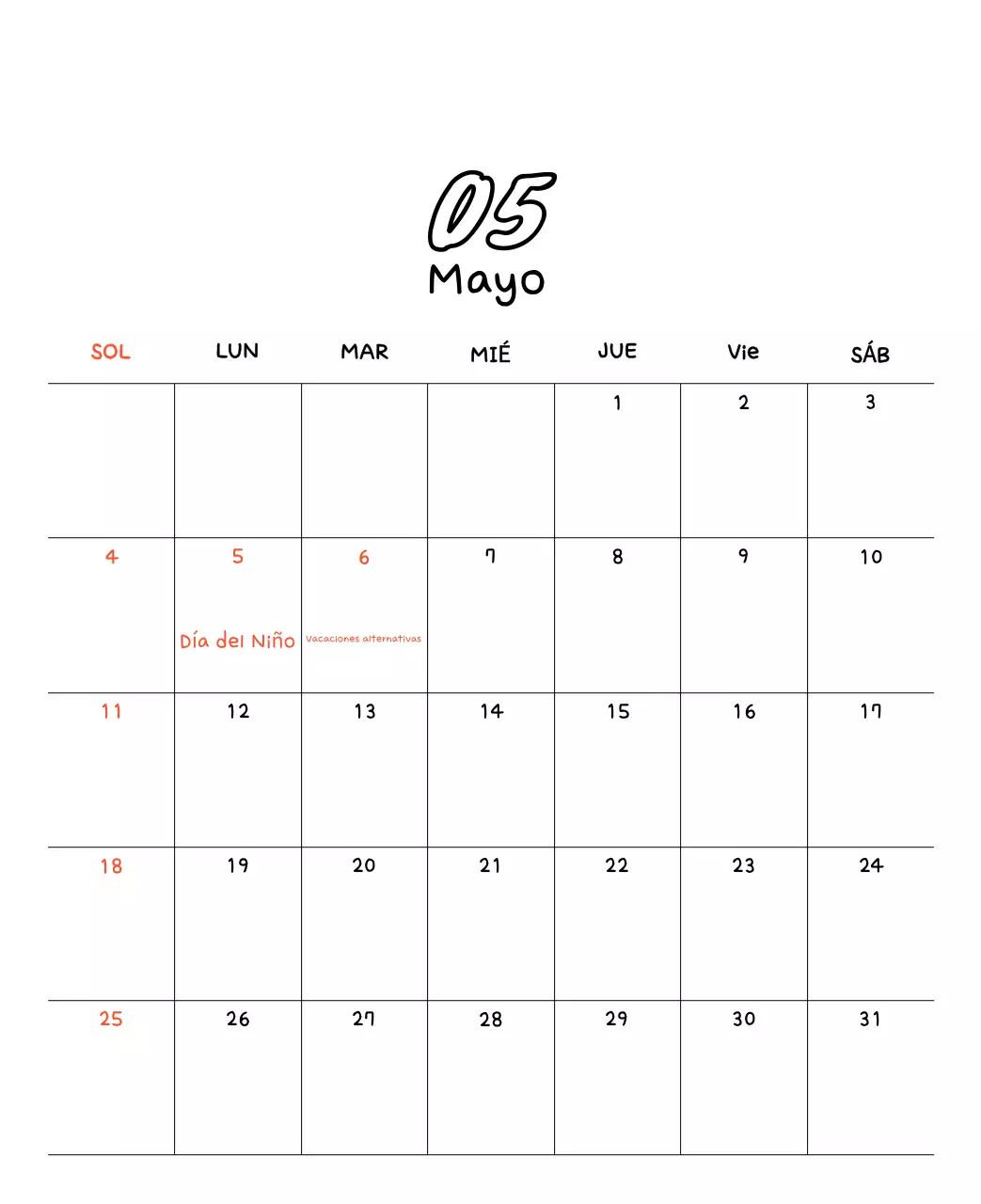 Adorable calendario de Año Nuevo