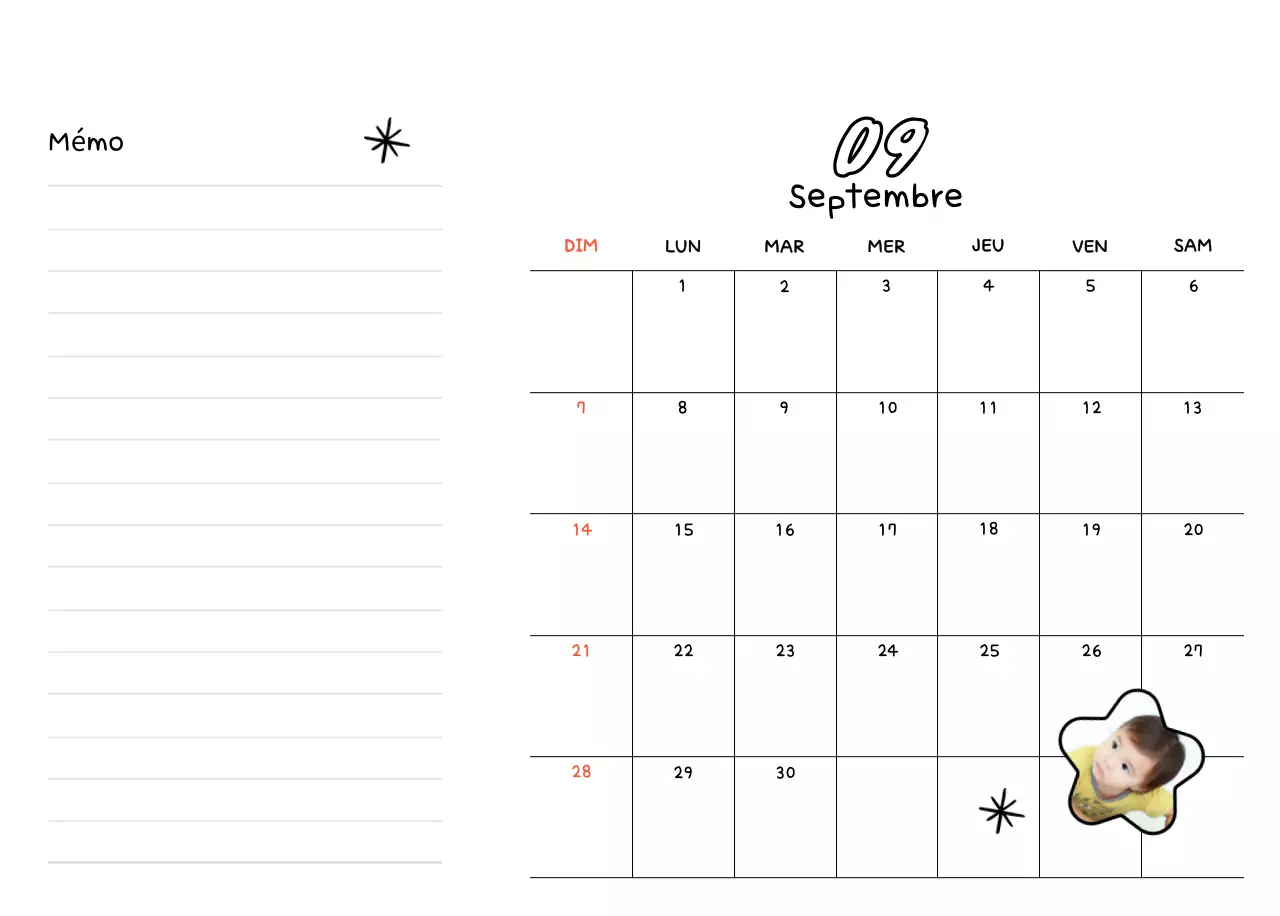 Agenda du Nouvel An blanc et joli