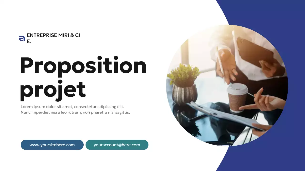 proposition d'entreprise moderne de couleur bleue