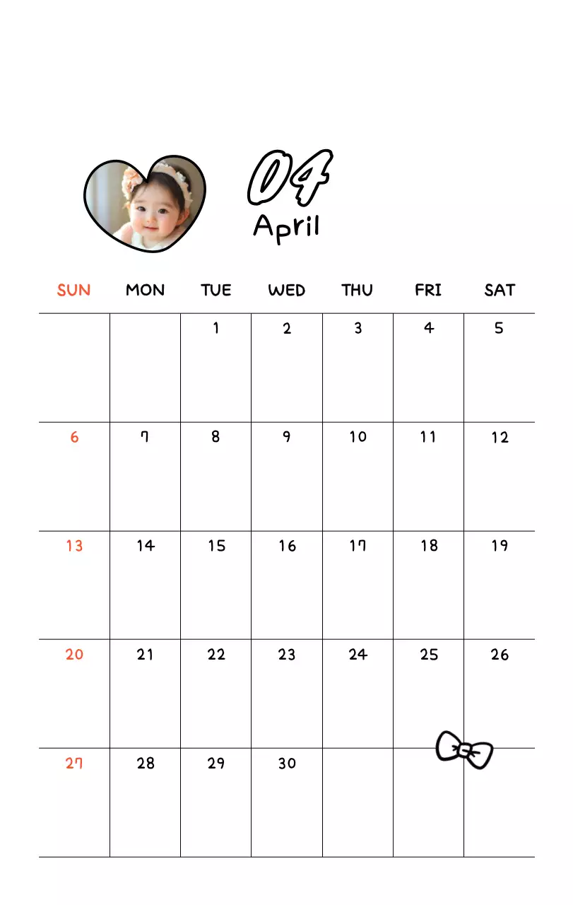 Kalender foto Tahun Baru yang lucu