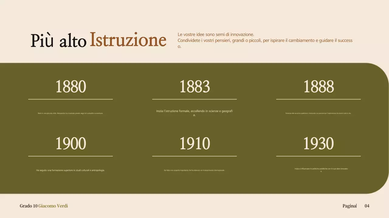 biografia classica beige per l'annuncio scolastico