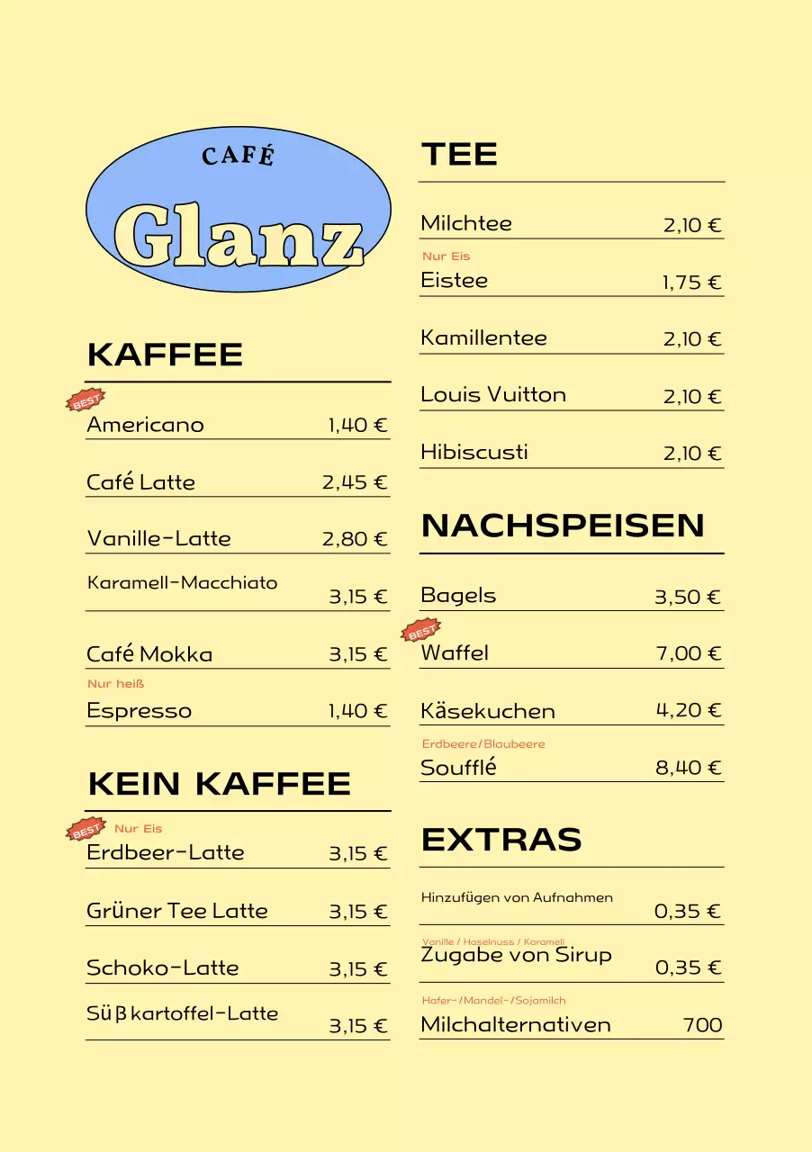 Hellblaue moderne Kaffeewerbung