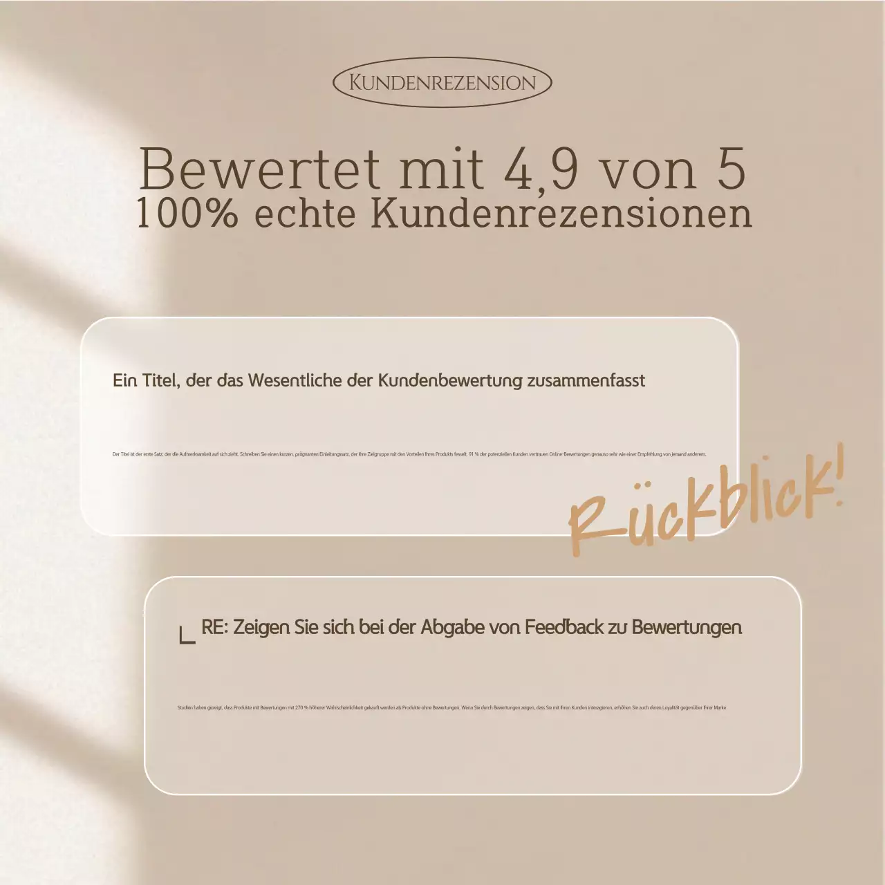 Beige Modern Review Anzeige