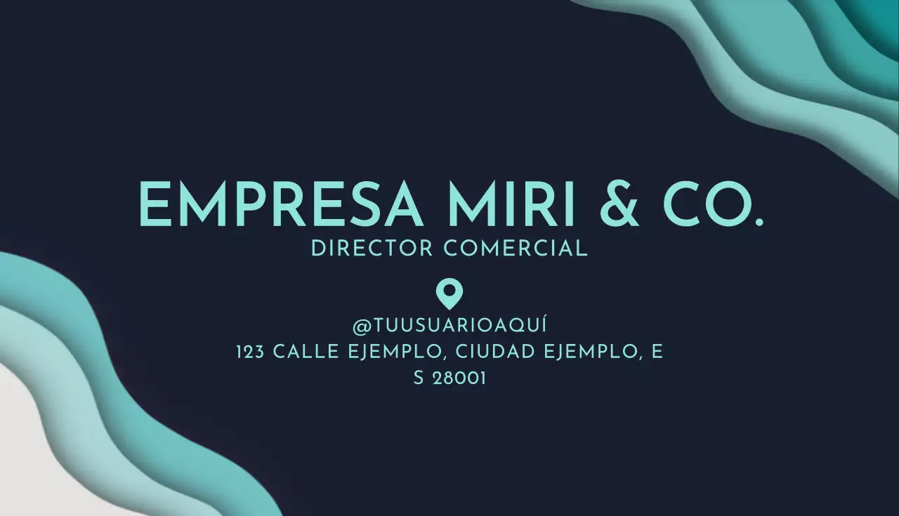 tarjeta de visita moderna verde azulado