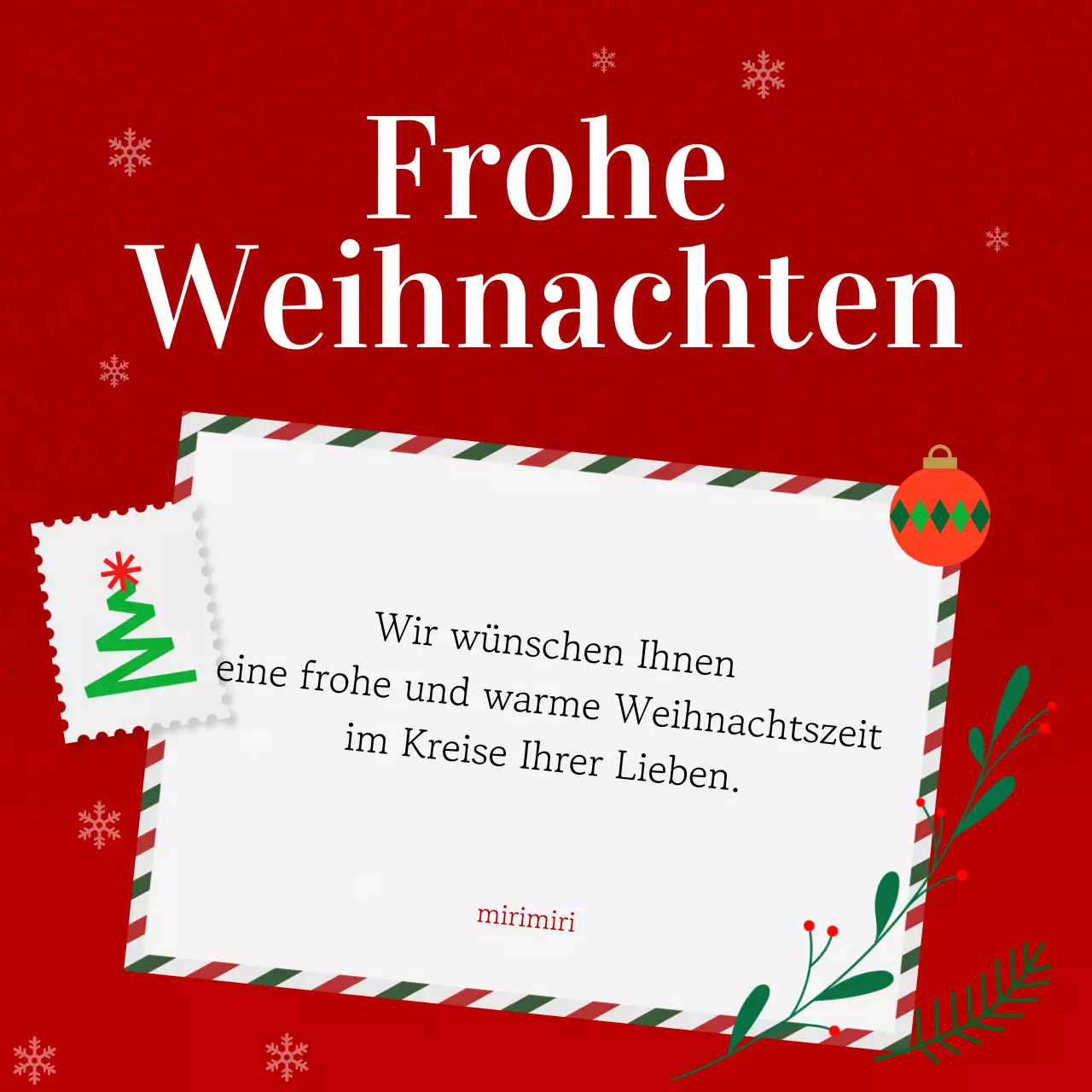 Rote einfache Weihnachtskarte