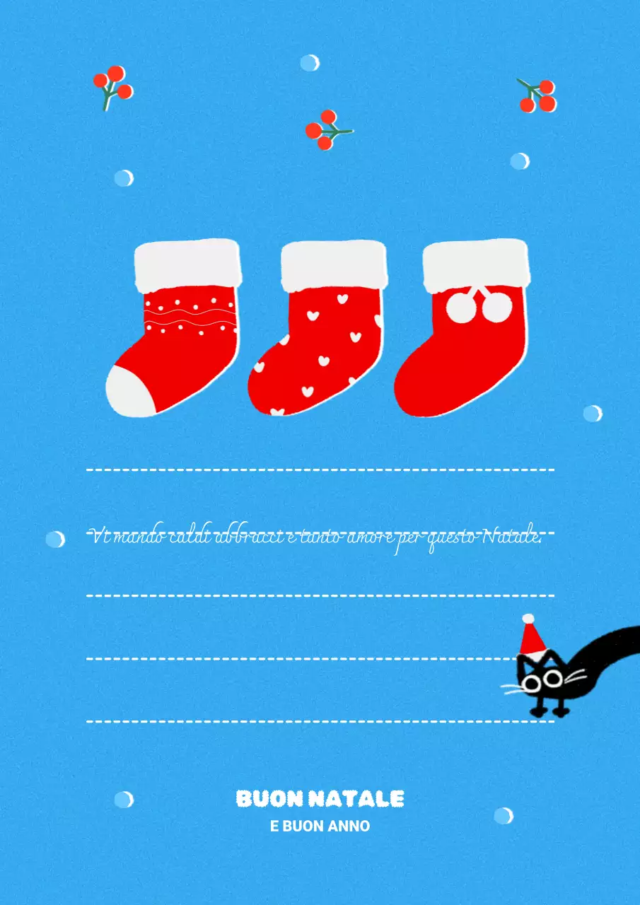 biglietto natalizio moderno blu