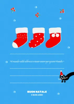 biglietto natalizio moderno blu