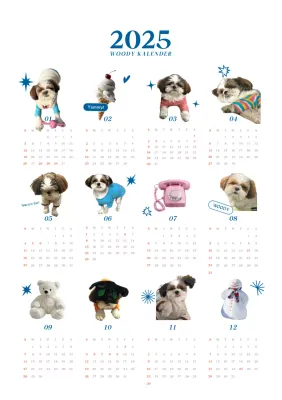 Blue Adorable Puppy Kalender