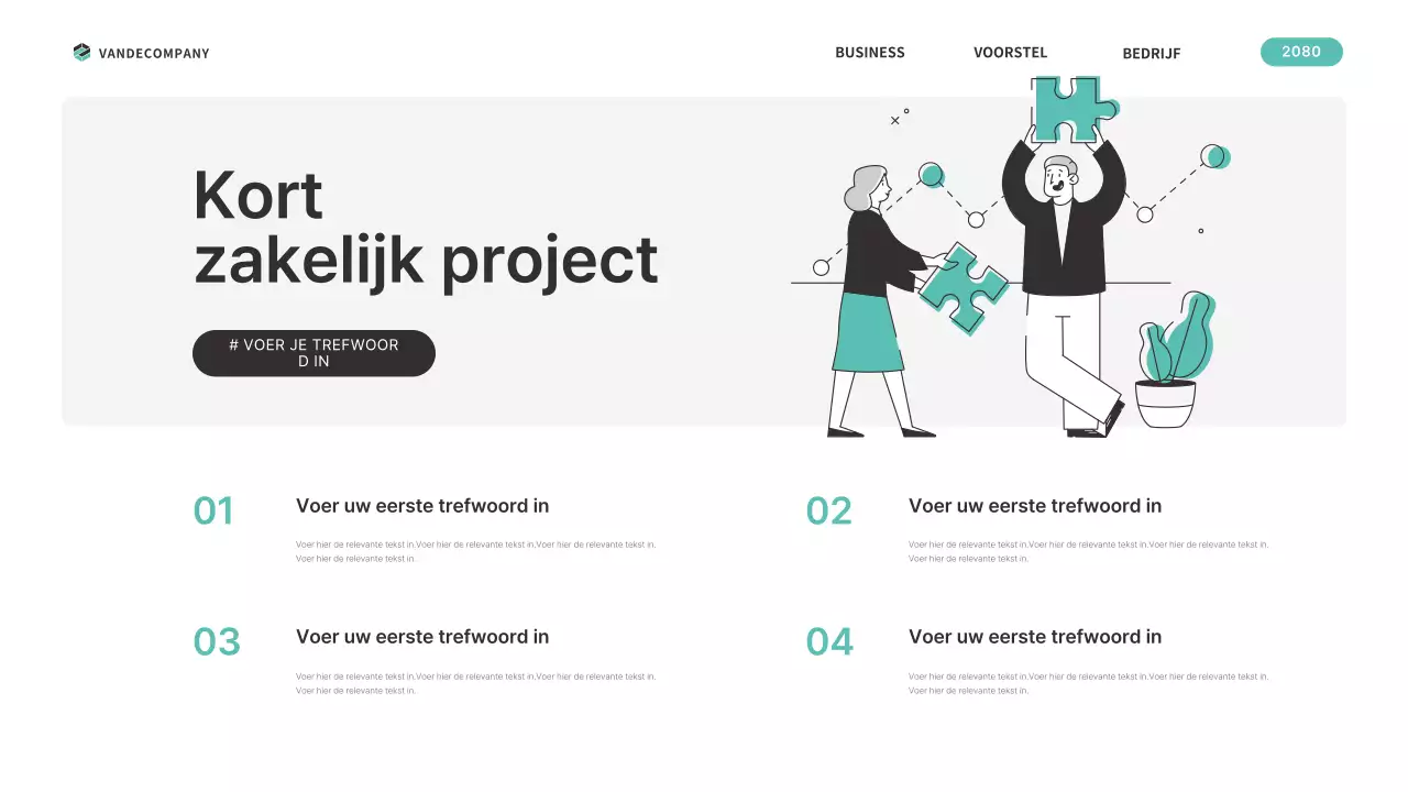 Een eenvoudig businessplan in mintkleur