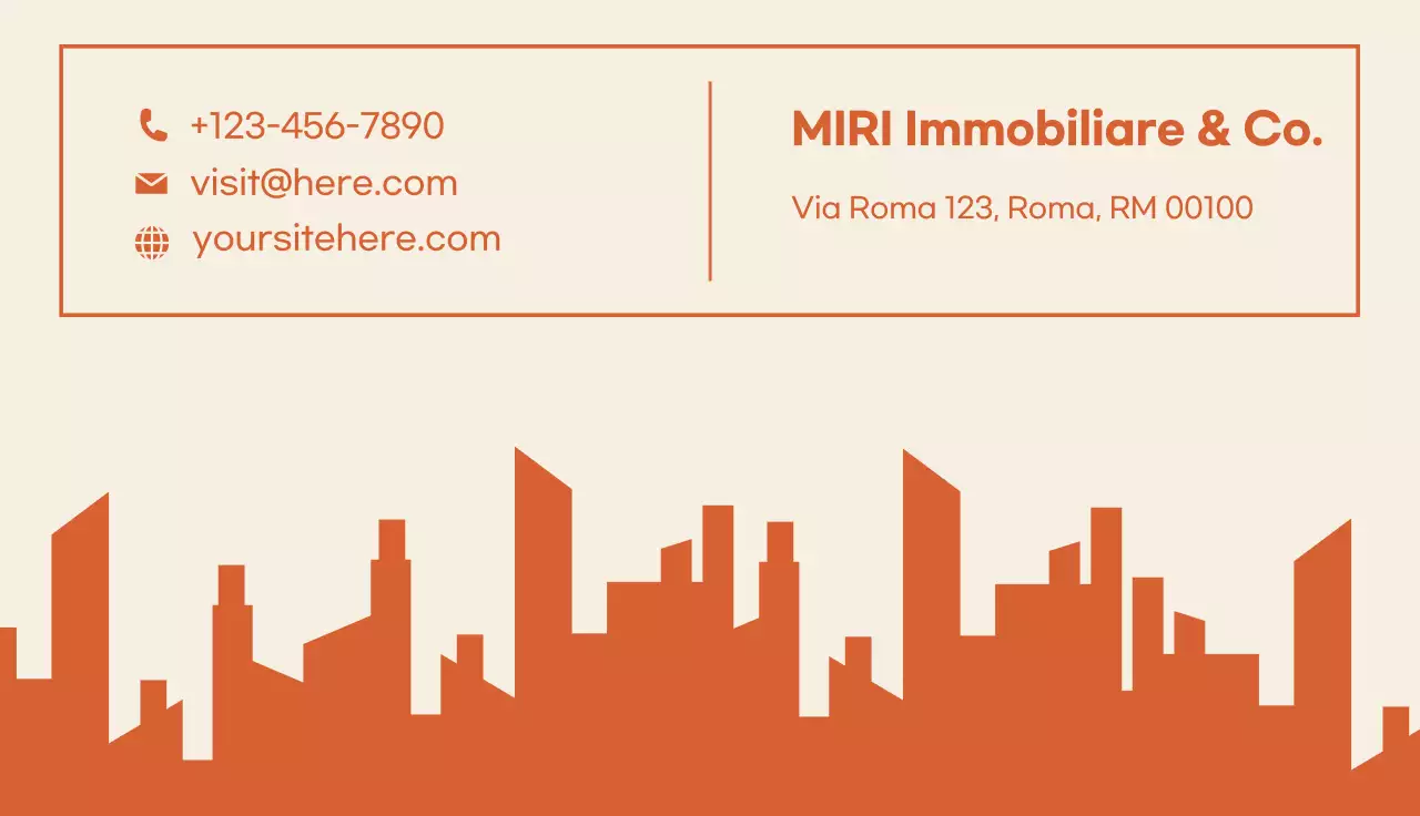 scheda immobiliare moderna arancione